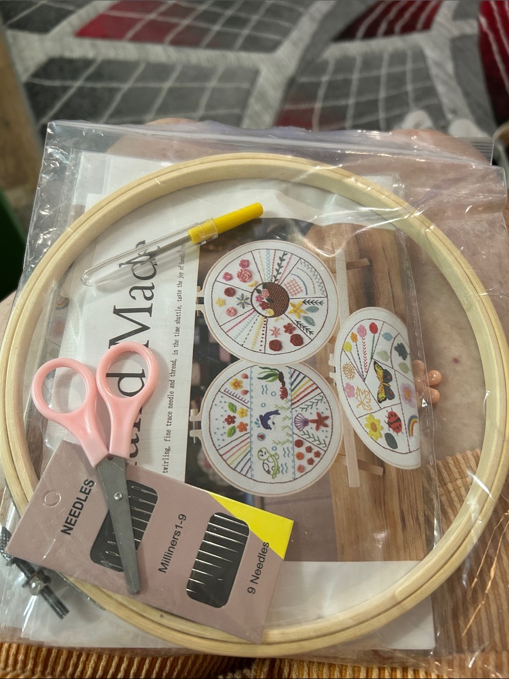 Embroidery Starter Kit with Pink Scissors